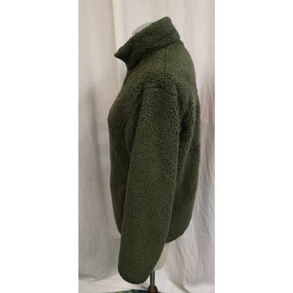 Uniqlo Sweater XXS Forest Green Sherpa like 100% polyester (9) - Picture 5 of 8